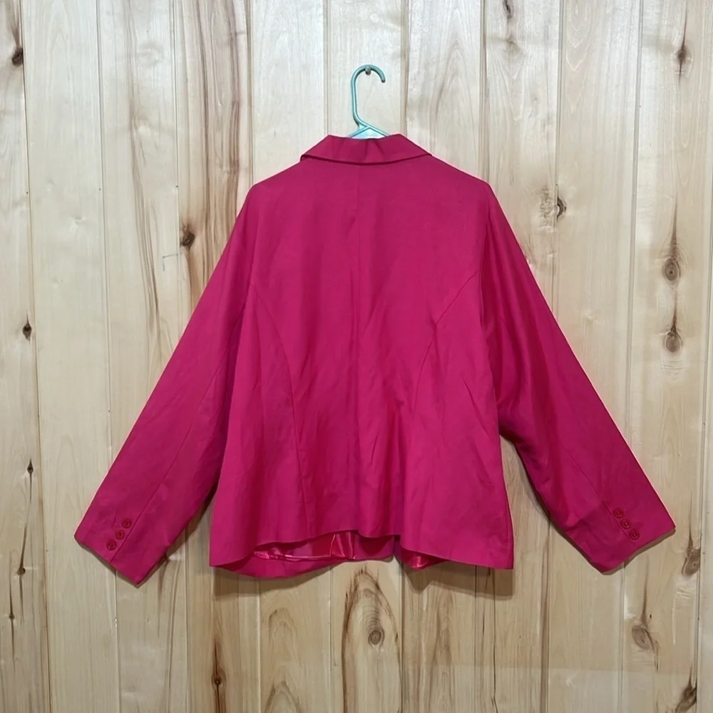 NWT Ashley Stewart Hot Pink Linen Blazer‎ Size 22W
